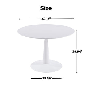 English Elm Round Tulip Pedestal Dining Table Golden Metal Base Modern Bistro for Apartments W3766P456439