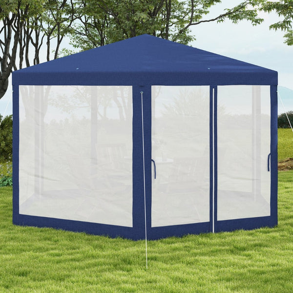 English Elm Outsunny Hexagon Party Canopy with Mesh Sidewalls Uv Roof Steel Frame Outdoor W2225P174174
