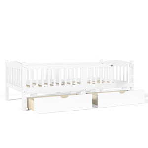 English Elm Metal Twin Over Full Bunk Bed White Steel Frame Space Saving Slat Support for Teens White W1580P383105