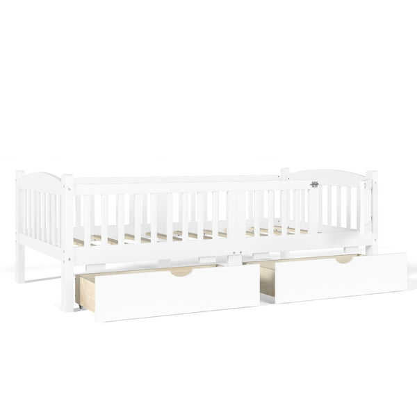English Elm Metal Twin Over Full Bunk Bed White Steel Frame Space Saving Slat Support for Teens White W1580P383105