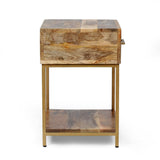 Christopher Knight Home® - Noble House - Watts Handcrafted Boho Mango Wood Nightstand, Natural