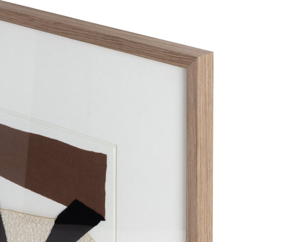 Sunpan FAMILY DYNAMICS II - 40" Tactile Art Piece in Dark Brown Frame for Dynamic Wall Decor & Style A0423