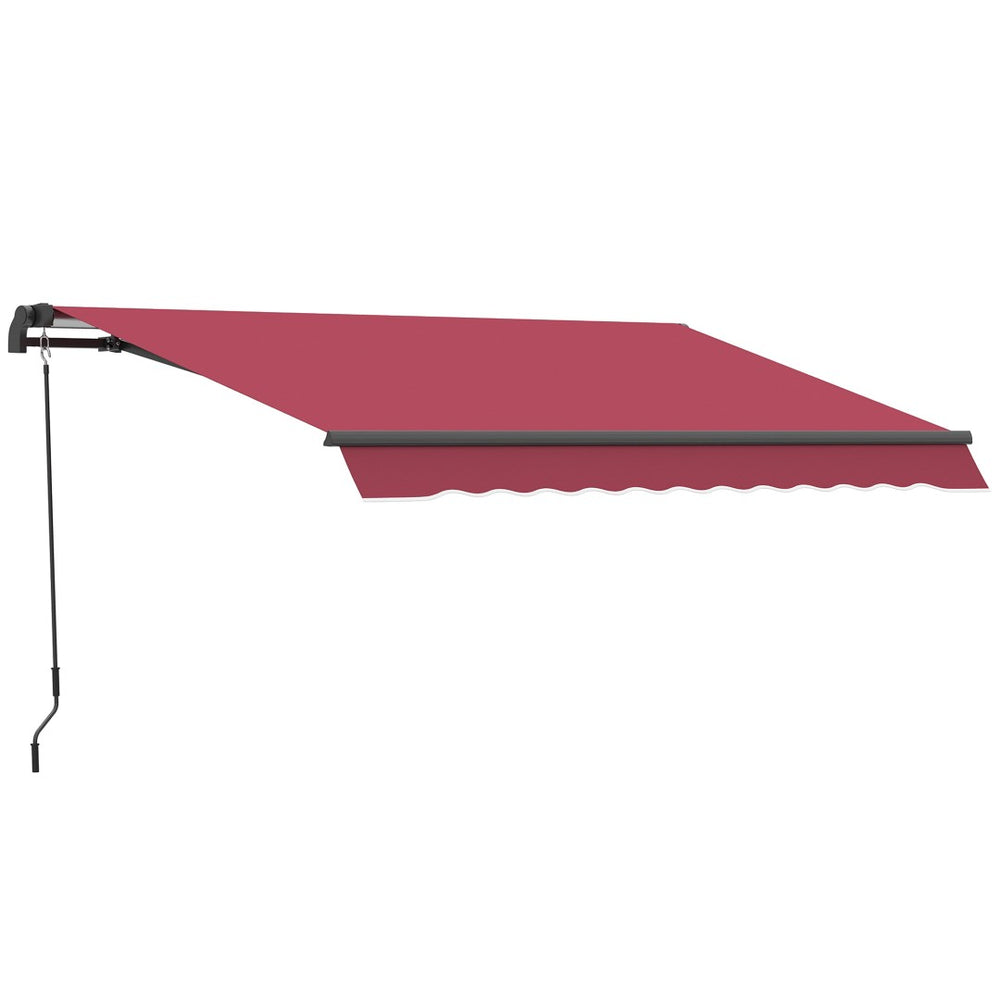 English Elm Outsunny 10' X 8' Retractable Awning - Stylish Uv-Resistant Patio Shade With Manual Crank For Homes W2225P200616-GIGA