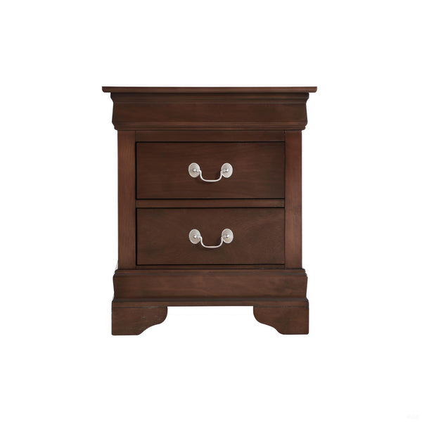 English Elm LouisPhillipe Cappuccino Nightstand with 2 Dovetail Drawers, Silver Hardware, Durable Wood Veneer Finish B078118331