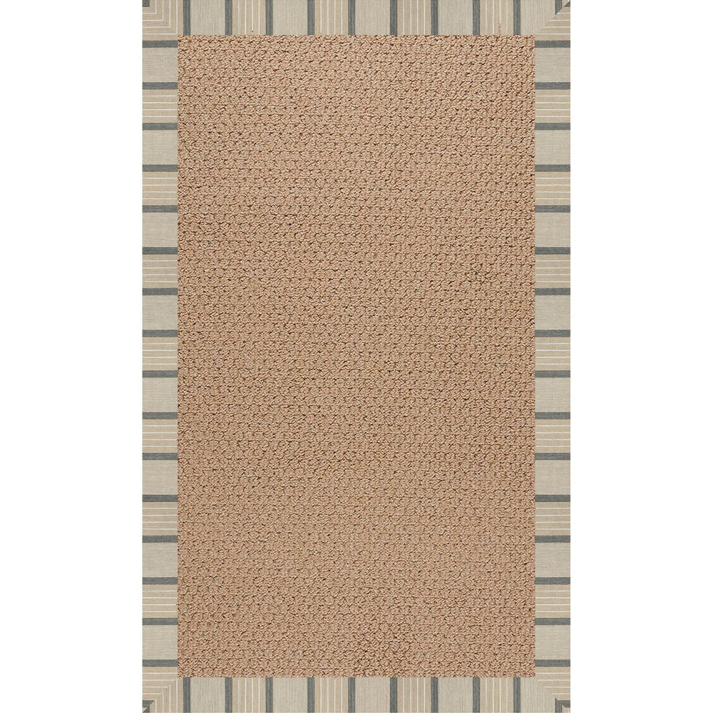 Capel Rugs Creative Concepts - Customizable Indoor/Outdoor Zoe Collection Rugs For Unique Style & Durability Cove Pebble 100% Olefin Base W,Border 1992rs09001200755