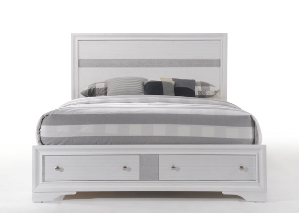 English Elm White Queen Bed With Smart Storage, Led Touch Lighting & No Box Spring – Modern Bedroom Centerpiece B062S00542-GIGA