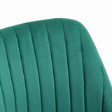 Vinsetto Mid-Back Velvet Swivel Office Chair, Green - Scallop Shape, Desk or Bedroom