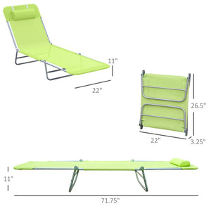 English Elm Sun Lounger Outdoor Folding Chaise with Mesh Surface Steel Frame and Adjustable Backrest T3971P382990