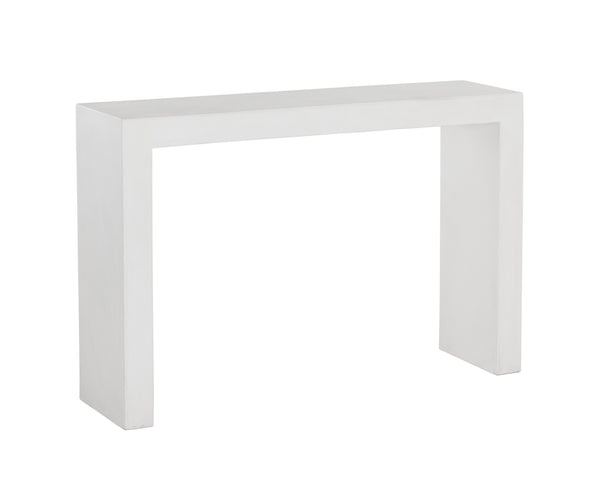 Sunpan Axle Console Table - Bold Concrete Design with Clean Lines for Modern Indoor and Outdoor Spaces White