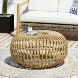 Christopher Knight Home® - Noble House - Ottawa Outdoor Boho Wicker Coffee Table, Light Brown