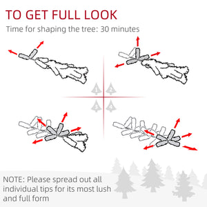 English Elm Homcom 6' Snow Flocked Pencil Christmas Tree - Elegant Slim Design, Realistic Branches, Easy Setup W2225P229527