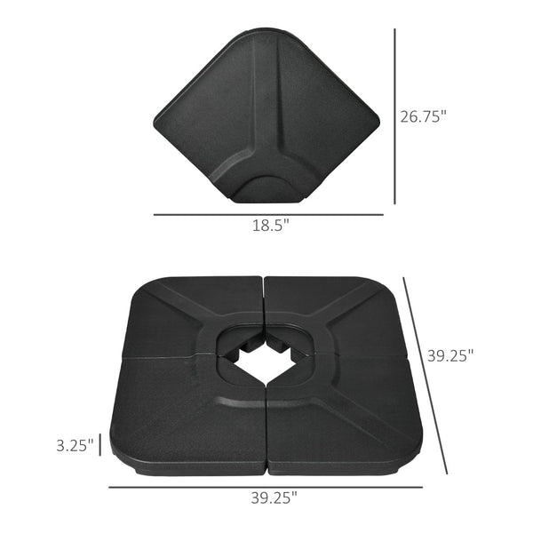English Elm Outsunny 4-Piece Heavy-Duty Umbrella Base Weights For Offset Umbrellas - Portable, Stackable Design W2225P174168-GIGA