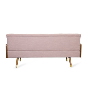 English Elm Aidan Tufted Fabric Sofa with Diamond Stitching and Gold Tipped Rubberwood Legs Blush 61688.00LBLSH