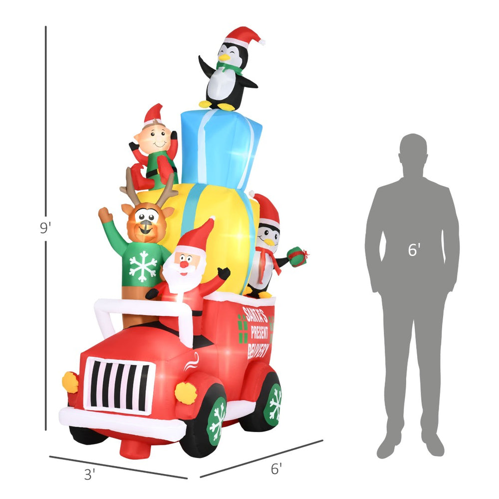 English Elm Christmas Inflatable Santa Six Foot Yard Decor with Rotating Multicolor Light Show T3971P414213