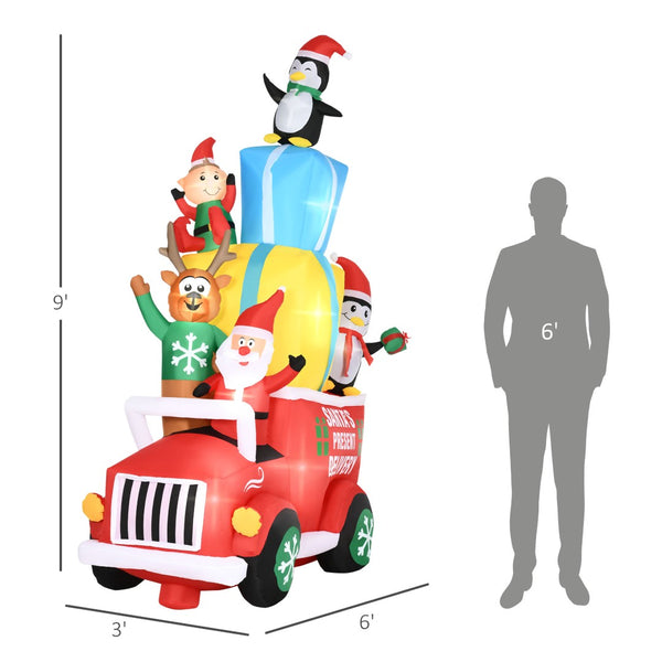 English Elm Christmas Inflatable Santa Six Foot Yard Decor with Rotating Multicolor Light Show T3971P414213