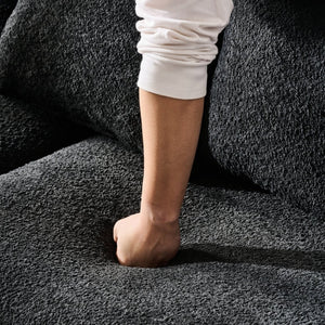 English Elm Upholstery Fabric Single Arm Chair With Cozy Black Sherpa, Natural Oak Legs For Stylish Living Room W2817S00009-GIGA