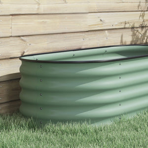English Elm Outsunny Galvanized Steel Raised Garden Bed Modular Outdoor Planter with Safe Edging W2225P200928