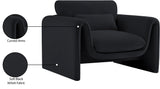 Sloan Black Velvet Fabric Chair 199Black-C Meridian Furniture