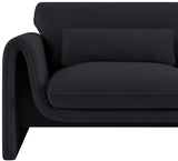 Sloan Black Velvet Fabric Chair 199Black-C Meridian Furniture