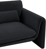 Sloan Black Velvet Fabric Chair 199Black-C Meridian Furniture