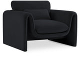 Sloan Black Velvet Fabric Chair 199Black-C Meridian Furniture