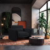 Sloan Black Velvet Fabric Chair 199Black-C Meridian Furniture