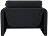 Sloan Black Velvet Fabric Chair 199Black-C Meridian Furniture