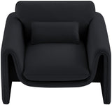 Sloan Black Velvet Fabric Chair 199Black-C Meridian Furniture