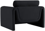 Sloan Black Velvet Fabric Chair 199Black-C Meridian Furniture