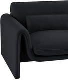 Sloan Black Velvet Fabric Chair 199Black-C Meridian Furniture