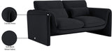 Sloan Black Velvet Fabric Loveseat 199Black-L Meridian Furniture