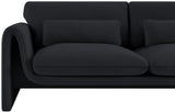 Sloan Black Velvet Fabric Loveseat 199Black-L Meridian Furniture