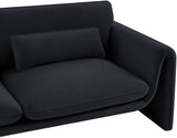 Sloan Black Velvet Fabric Loveseat 199Black-L Meridian Furniture