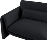 Sloan Black Velvet Fabric Loveseat 199Black-L Meridian Furniture