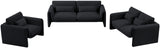 Sloan Black Velvet Fabric Loveseat 199Black-L Meridian Furniture