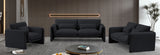 Sloan Black Velvet Fabric Loveseat 199Black-L Meridian Furniture