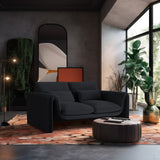 Sloan Black Velvet Fabric Loveseat 199Black-L Meridian Furniture