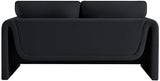 Sloan Black Velvet Fabric Loveseat 199Black-L Meridian Furniture