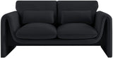 Sloan Black Velvet Fabric Loveseat 199Black-L Meridian Furniture