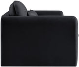 Sloan Black Velvet Fabric Loveseat 199Black-L Meridian Furniture