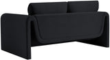 Sloan Black Velvet Fabric Loveseat 199Black-L Meridian Furniture