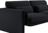 Sloan Black Velvet Fabric Loveseat 199Black-L Meridian Furniture