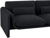 Sloan Black Velvet Fabric Loveseat 199Black-L Meridian Furniture