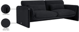 Sloan Black Velvet Fabric Sofa 199Black-S Meridian Furniture