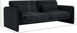 Sloan Black Velvet Fabric Sofa 199Black-S Meridian Furniture