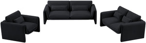 Sloan Black Velvet Fabric Sofa 199Black-S Meridian Furniture