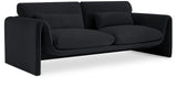 Sloan Black Velvet Fabric Sofa 199Black-S Meridian Furniture