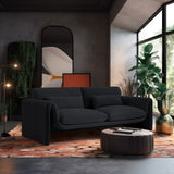 Sloan Black Velvet Fabric Sofa 199Black-S Meridian Furniture