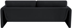 Sloan Black Velvet Fabric Sofa 199Black-S Meridian Furniture