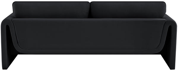 Sloan Black Velvet Fabric Sofa 199Black-S Meridian Furniture